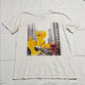 Sesame Street White Tee with Big Bird and Elmo